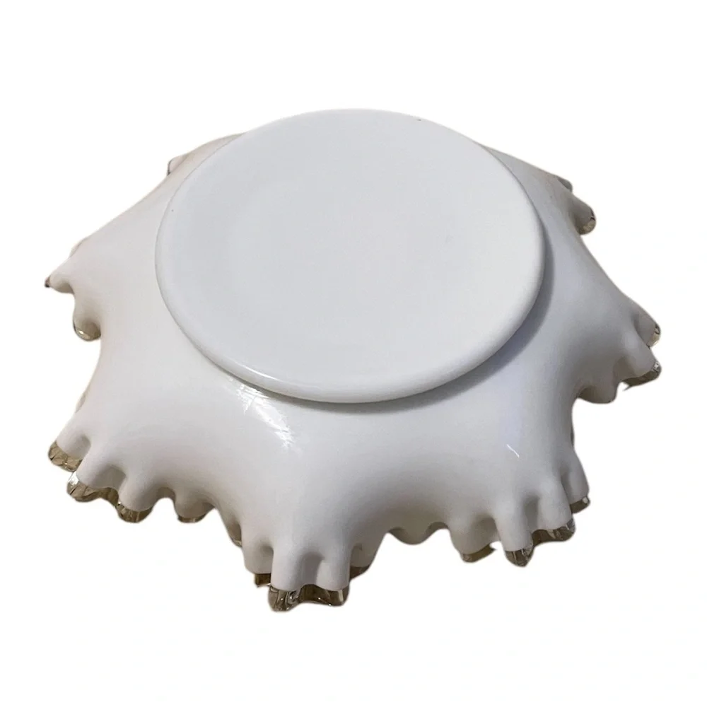 Vintage‎ Fenton Silver Crest Medium Candy Dish Bowl